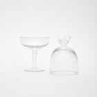 Taça de sobremesa vidro mini cúpula 10x21cm Quadrifoglio