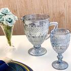 Taça De Vidro Barroco Azul Espelhado 350ml 1 Peça - Casambien