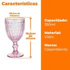Taça De Vidro Barroco Rosa Furta-cor 350ml 1 Peça - Casambien