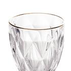 Taça De Vidro Diamond Transparente Fio De Ouro 325ml 1 Peça -
