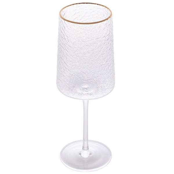 Taça De Vinho Lyor Petra De Cristal Com Fio De Ouro 500ml Lyo