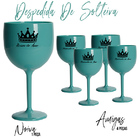 Taça Gin Acrilico 550ml Azul Tiffany Krystalon 7 Unidades