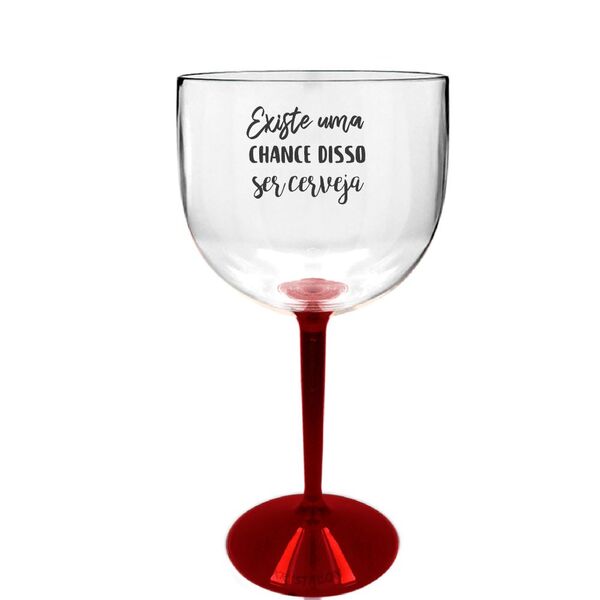 Taça Gin Com Base Vermelha Personalizada Para Live - Tema Cer