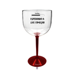 Taça Gin Transparente Com Base Vermelha Personalizada Para Li