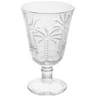Taça Para Água De Vidro Cristal Palm 240ml Lyor Decorada Palm