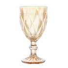 Taça Para Água De Vidro Sodo Cálcico Diamond Âmbar Metalizado