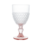 Taça Para Água Vinho Cristal Coração Borda Rosa Lyor 330ml