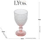 Taça Para Água Vinho Cristal Coração Borda Rosa Lyor 330ml