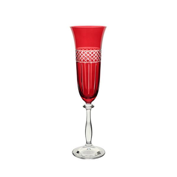 Taça Para Champanhe Em Cristal Bohemia Angela 190ml Vermelho