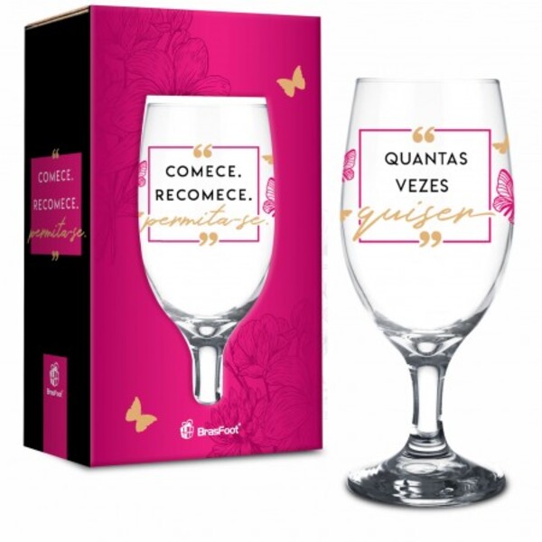 Taça Windsor Comece, Recomece E Permita-se 330ml Brasfoot