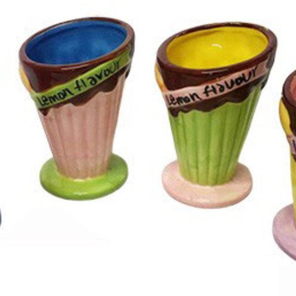 Taças De Porcelana Para Sorvete Retrô Com 4 Peças