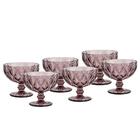 Taças De Sobremesa Em Vidro 6pçs Diamond Lilás - Lyor 6510