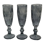 Taças De Vidro Bisotada - Coloridas - Kit Com 6 Peças - Cinza