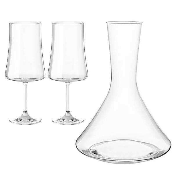 Taças De Vinho E Decanter Em Cristal Com Titânio Pleasure 560
