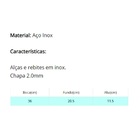 Tacho Aço Inox Beira Alta Chapa 2mm Fritura Cozinha 36cm