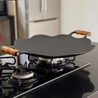 Tacho Disco De Arado Em Ferro Fundido, 48cm, Alças De Madeira