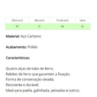 Tacho Paellera Paeja Aço Carbono Beira Baixa 2mm 97cm 61l