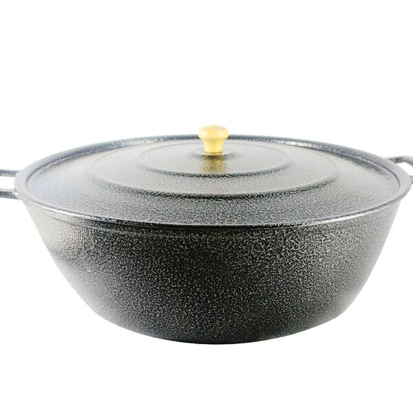 Tacho Restaurante Alça De Alumínio Fundido Craqueado Preto 45