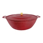 Tacho Restaurante Alça De Alumínio Fundido Craqueado Vermelho