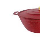 Tacho Restaurante Alça De Alumínio Fundido Craqueado Vermelho