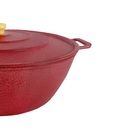 Tacho Restaurante Alça De Alumínio Fundido Craqueado Vermelho