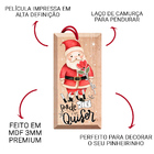 Tag Para Árvore De Natal Enfeite Papai Noel 10x5cm Mdf Retang