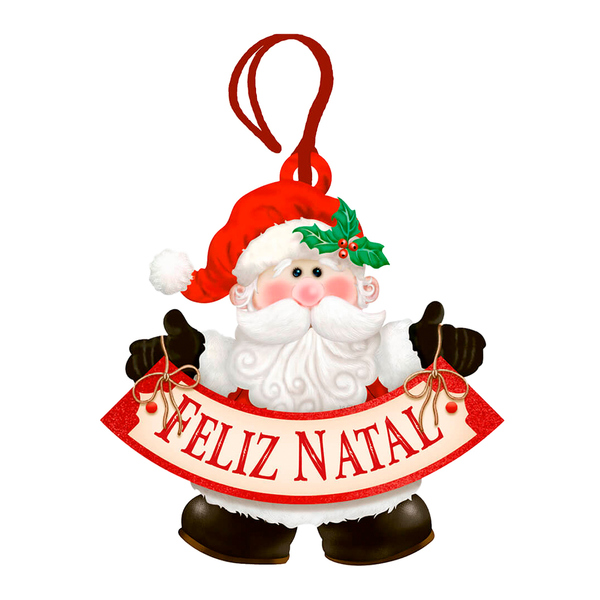 Tag Para Árvore De Natal Enfeite Papai Noel Feliz Natal 9x8cm