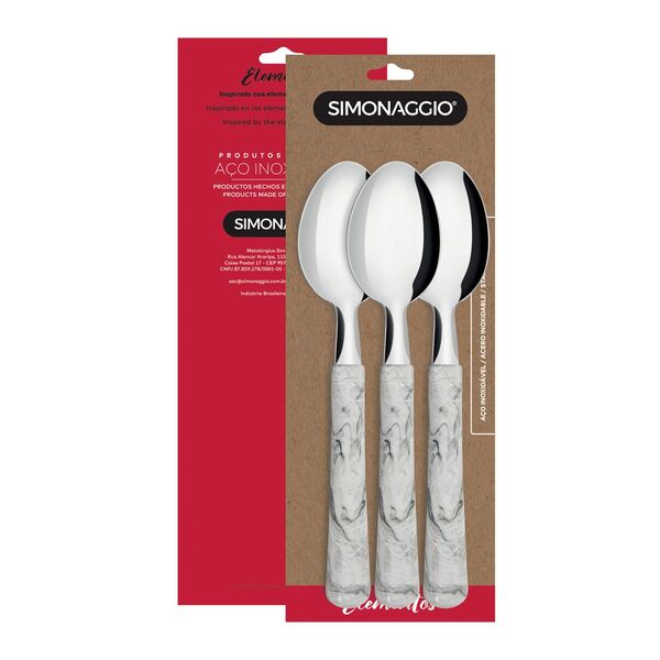 Talher Colheres De Aço Inox Simonaggio Elementos Madre Pérola