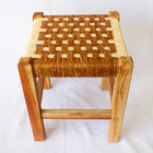 Tamborete Com Palha Colorida Baixo