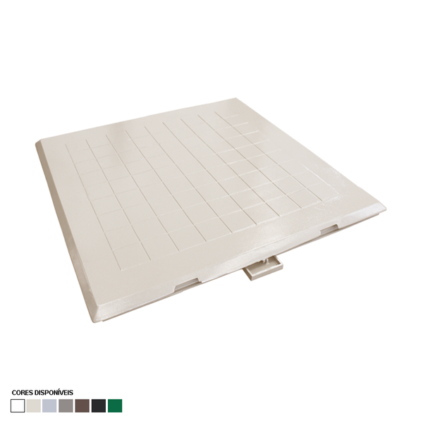 Tampa 70x70 Articulada Sem Grelha C/ Porta Cadeado Bege Marte