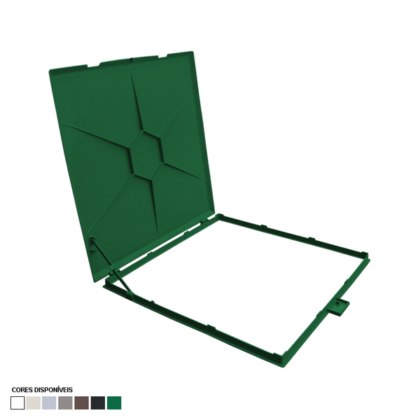 Tampa 70x70 Articulada Sem Grelha C/ Porta Cadeado Verde Escu