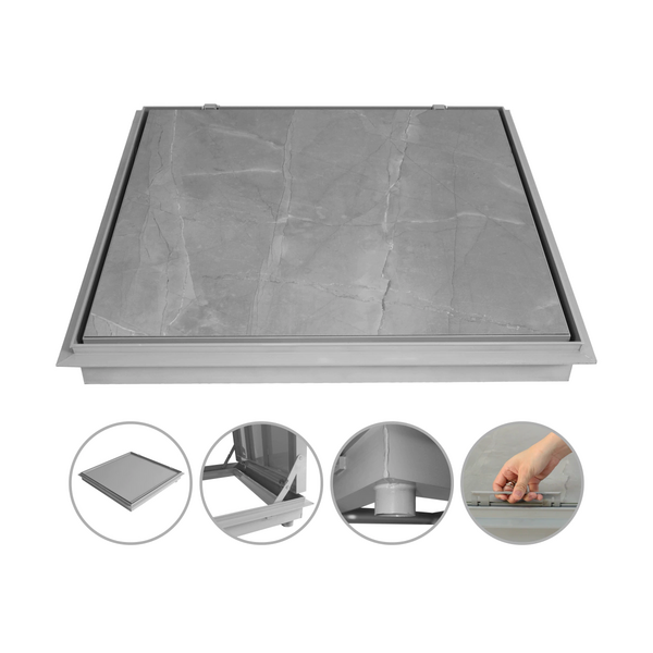 Tampa Casa De Maquina Oculta 100x100cm Cinza