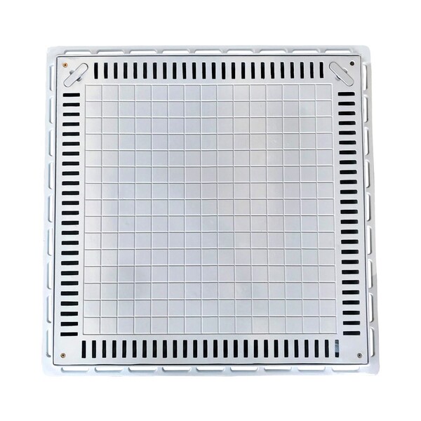 Tampa Casa De Máquina Piscina Lisa Simples Grelha 80x80cm B2