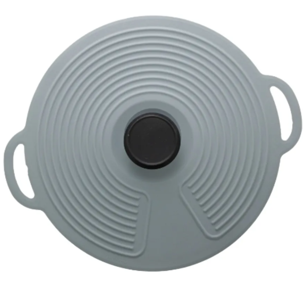 Tampa De Silicone Flexível Livre Bpa 28cm Cinza. Unyhome.