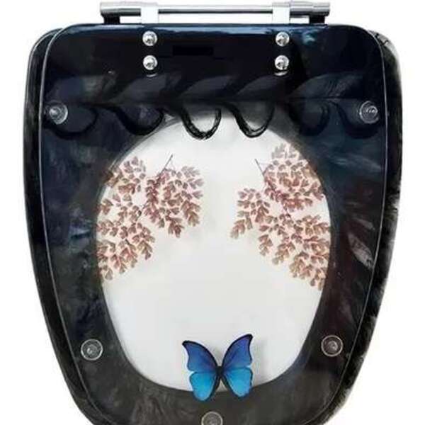 Tampa De Vaso Acrílico Decorada Monte Carlo Preto P/ Deca