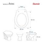 Tampa De Vaso Aries Cinza Claro Para Bacia Eternit 6lpf