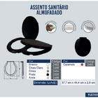 Tampa De Vaso Assento Sanitário Almofadado Oval  Alumasa - Ar
