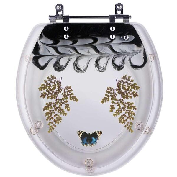 Tampa De Vaso Avenca Borboleta Resina Poliester Preto