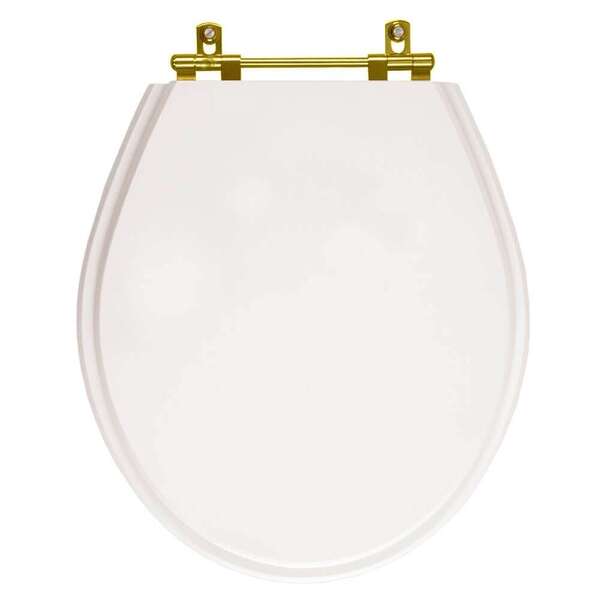 Tampa De Vaso Branca Ravena Para Bacia Deca Ferragem Dourada