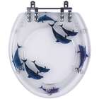 Tampa De Vaso Decorada Golfinhos P/ Bacia Deca