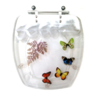 Tampa De Vaso Decorada Thema Branco Com Borboletas P/ Incepa