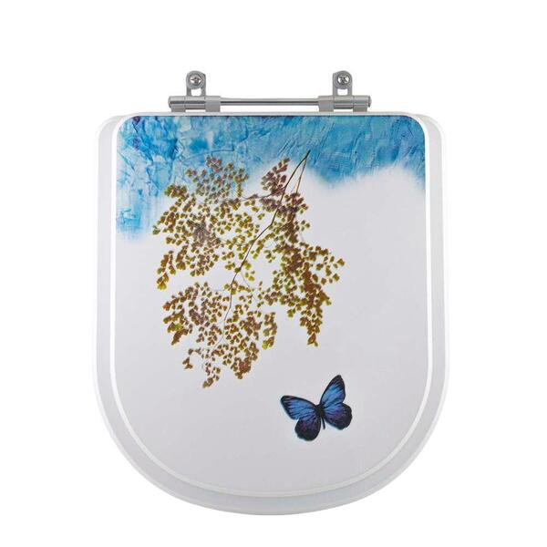 Tampa De Vaso Decorado Borboleta Life Para Bacia Celite