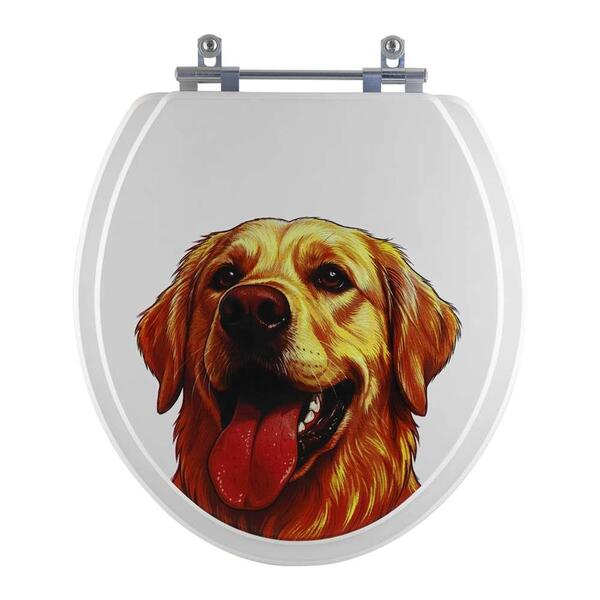 Tampa De Vaso Decorado Golden Retriever Oriane Para Bacia Ide
