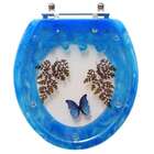 Tampa De Vaso E Lixeira Decorada Borboleta Azul Claro