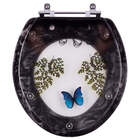 Tampa De Vaso E Lixeira Decorada Borboleta Preto