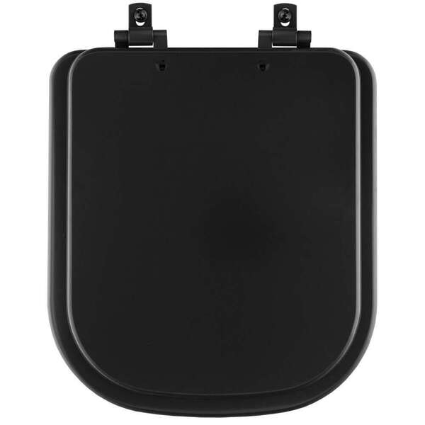 Tampa De Vaso Laqueado Com Amortecedor Piano Preto Fosco Para