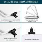 Tampa De Vaso Laqueado Com Fechamento Lento Piano Preto Fosco