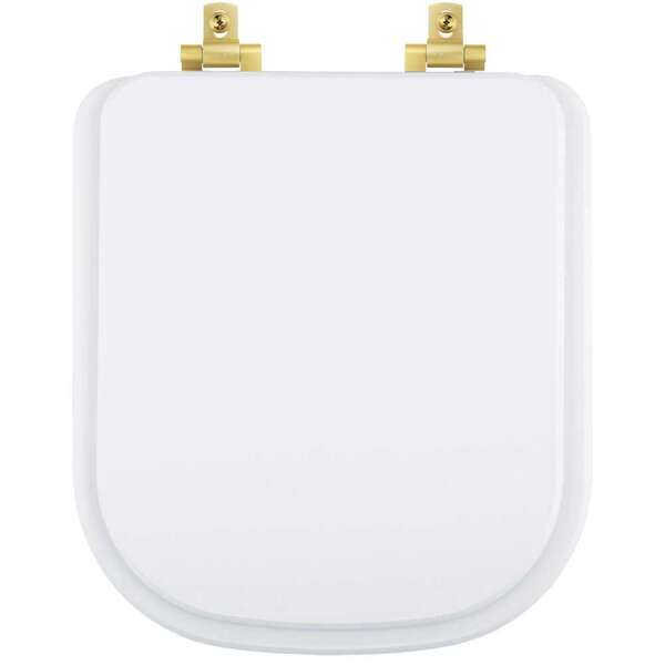 Tampa De Vaso Laqueado Com Fechamento Lento Quadra Branco Par