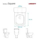 Tampa De Vaso Laqueado Square Cinza Claro Para Louça Lorenzet