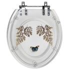 Tampa De Vaso Oval Transparente Avenca Borboleta Acrilico